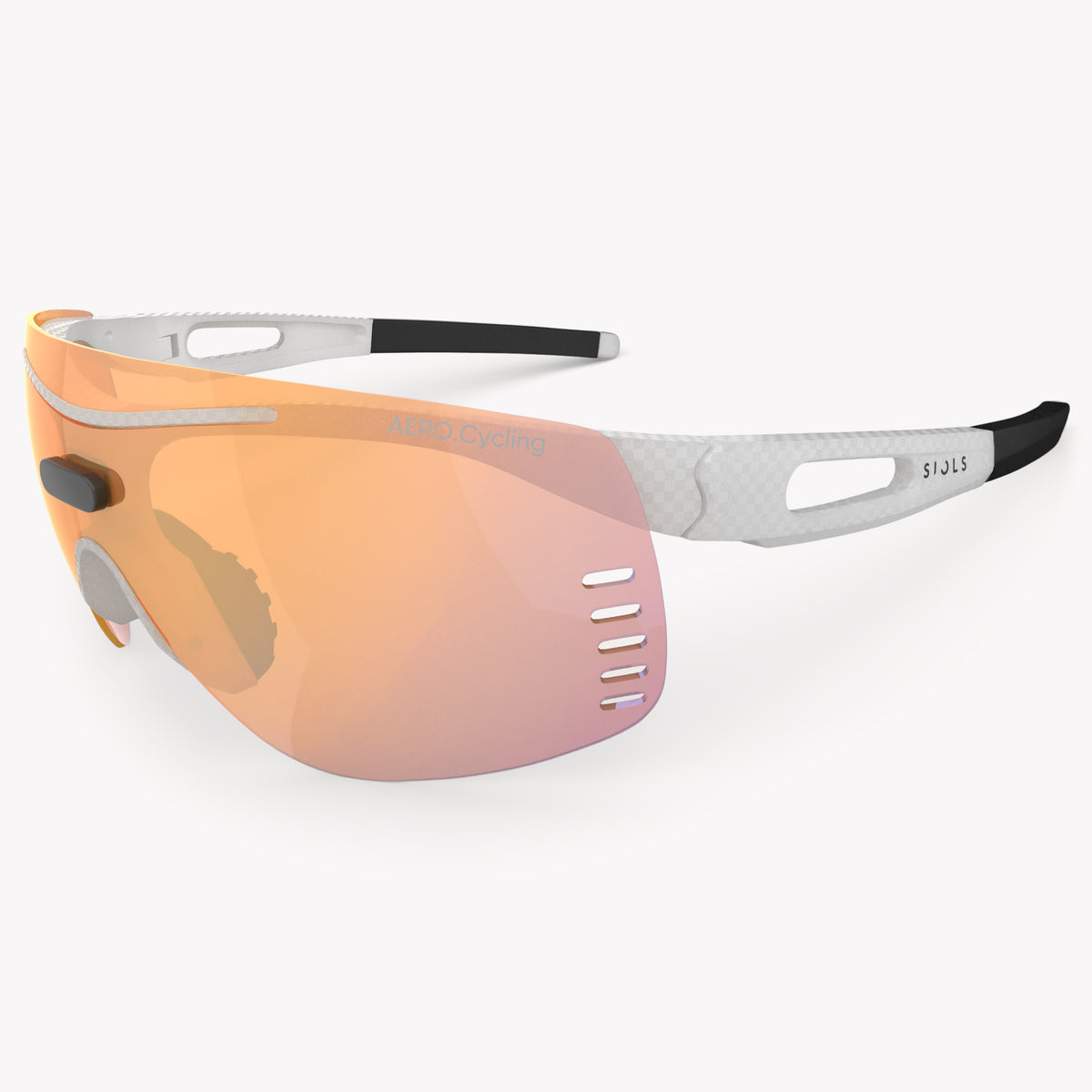 AERO.Cycling Peach Mirror Carbon White 3/4 Ansicht