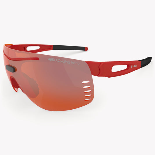 AERO.Cycling Vario Clear Red Mirror Racing Red 3/4 Ansicht