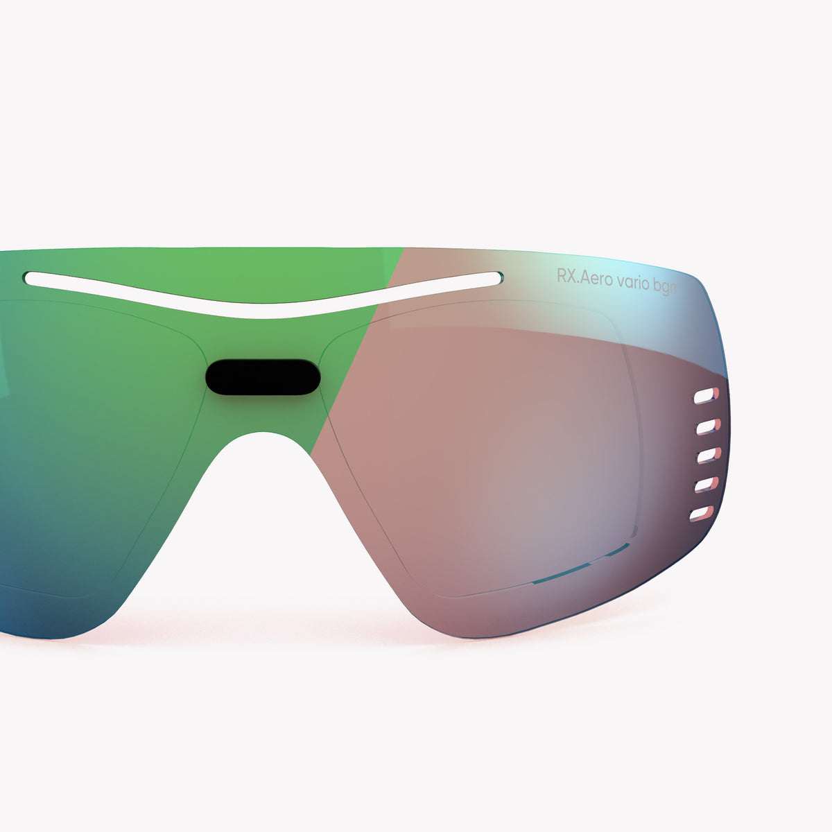 RX.Aero Shield Blue-Green Mirror Detail