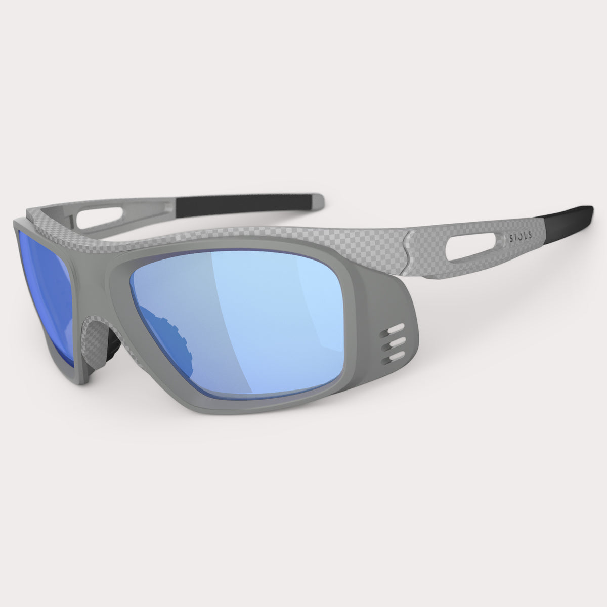 PFR.Frame PRO Carbon Silver Blue Mirror 3/4 Ansicht