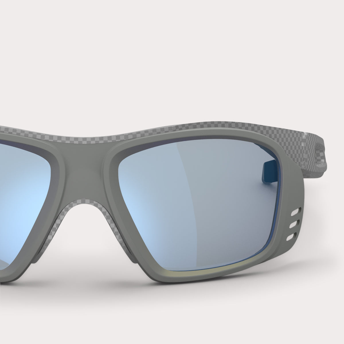 PFR.Frame PRO Carbon Silver Blue Mirror Detail