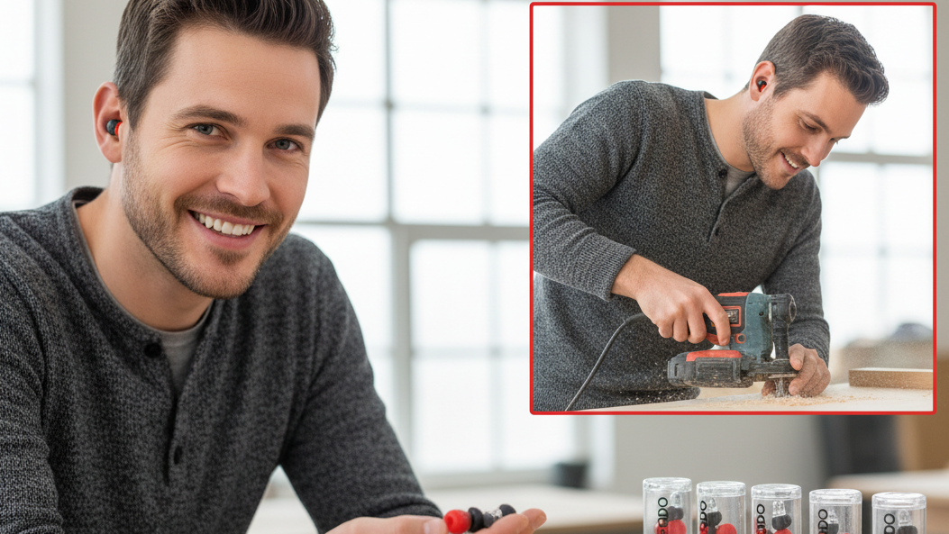 Gehöschutz von Crescendo mit einem Mann